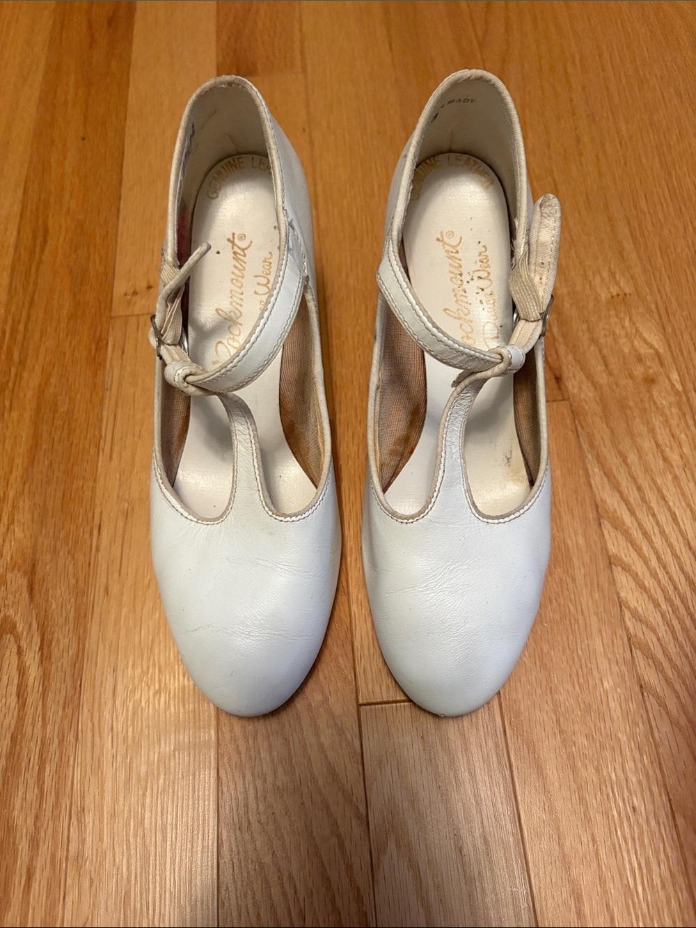 White T-Strap Mary Jane Heels - Picture 6 of 7